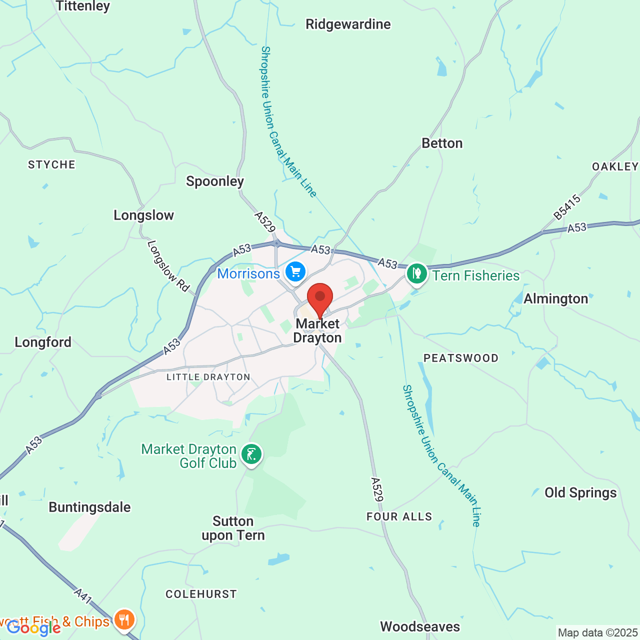 Map displaying vacancy location