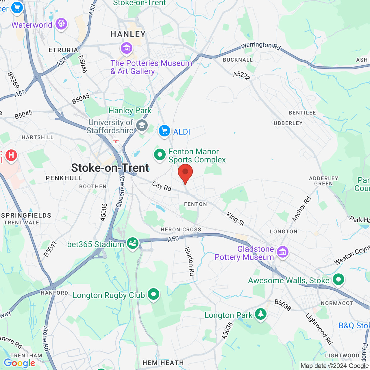 Map displaying vacancy location