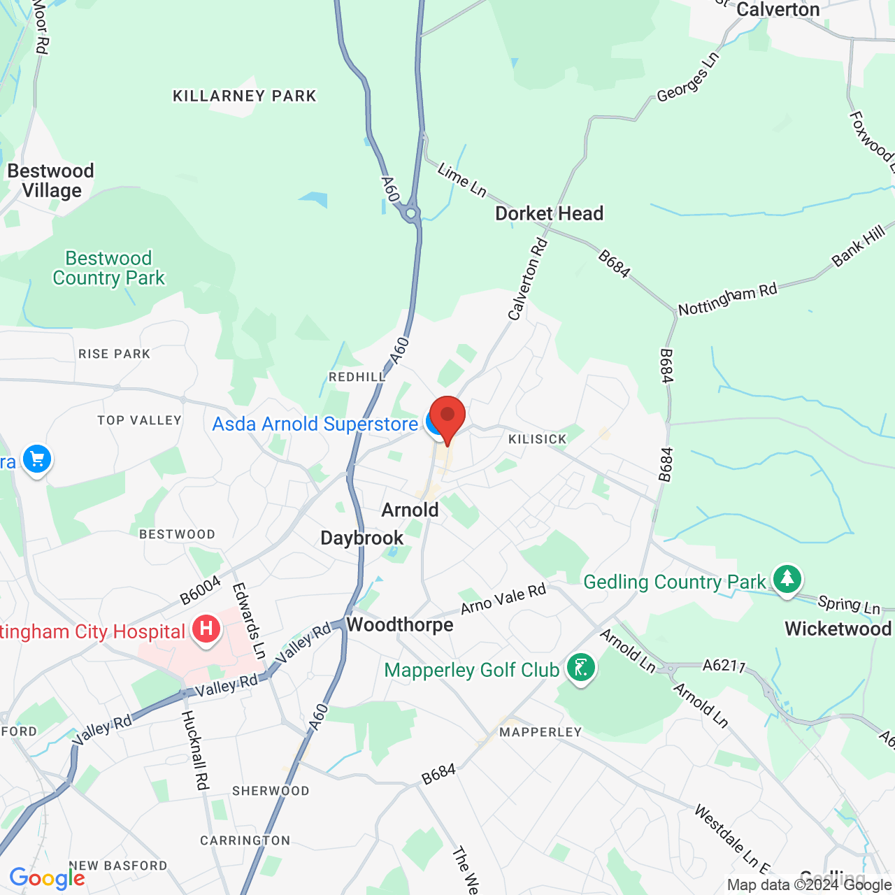 Map displaying vacancy location