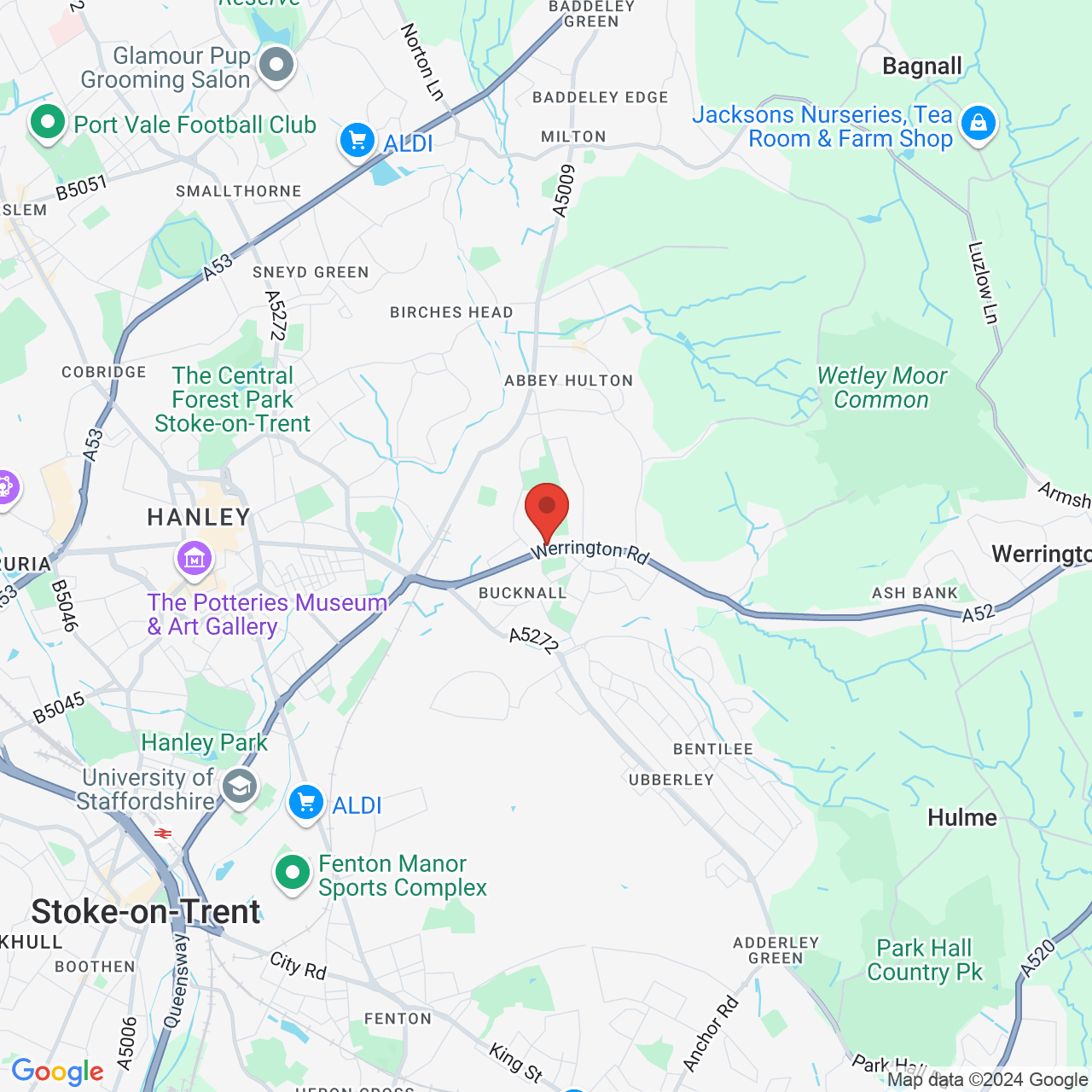 Map displaying vacancy location