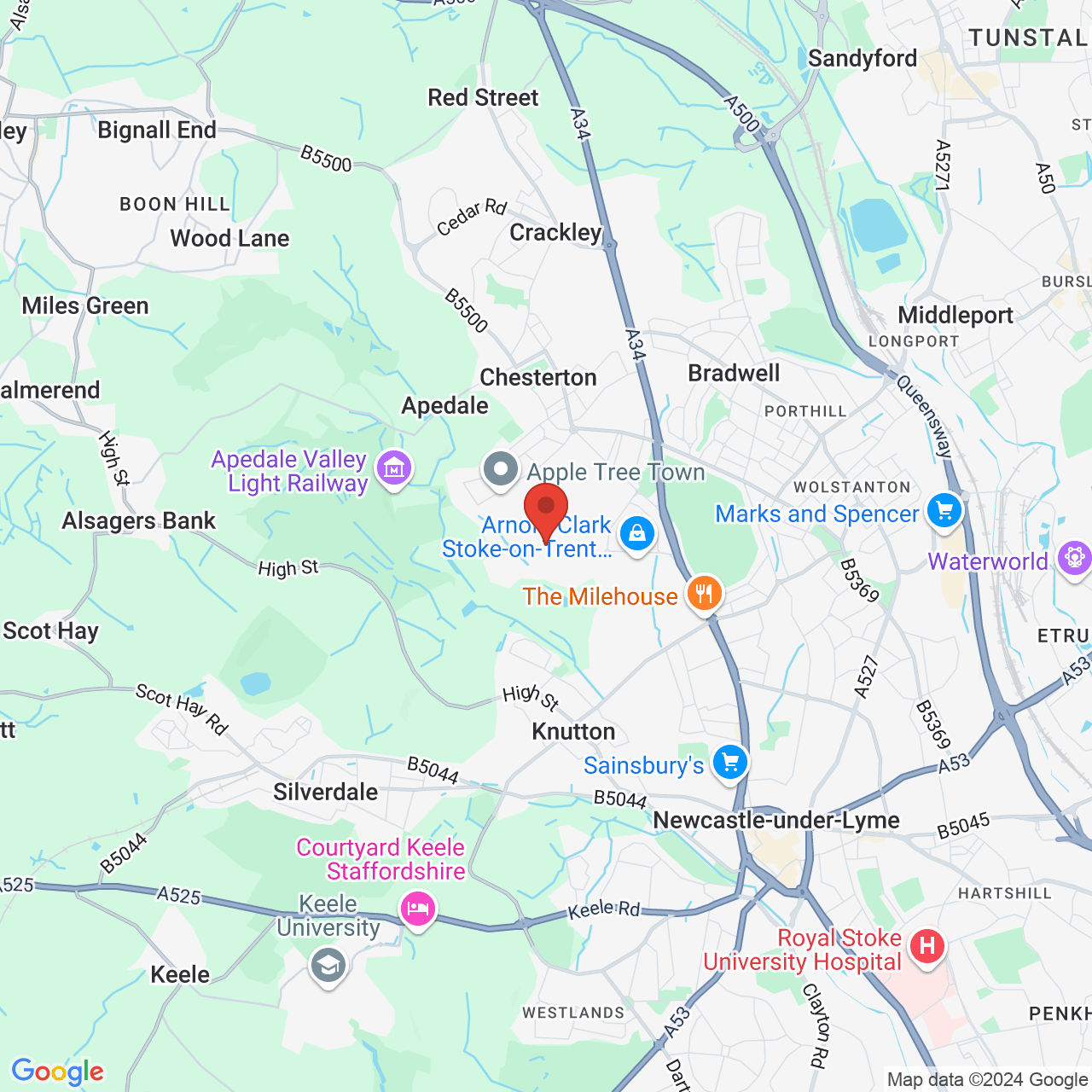 Map displaying vacancy location