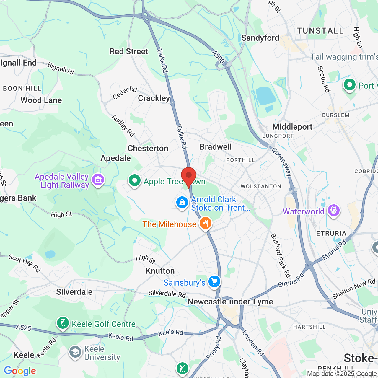 Map displaying vacancy location