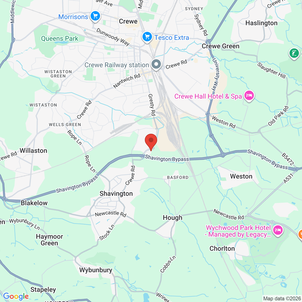 Map displaying vacancy location