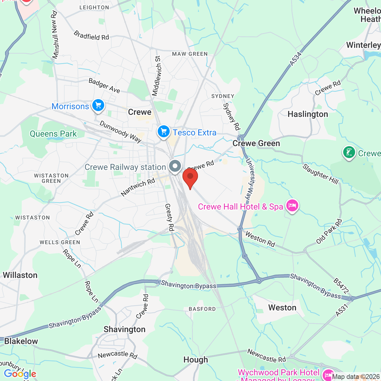 Map displaying vacancy location