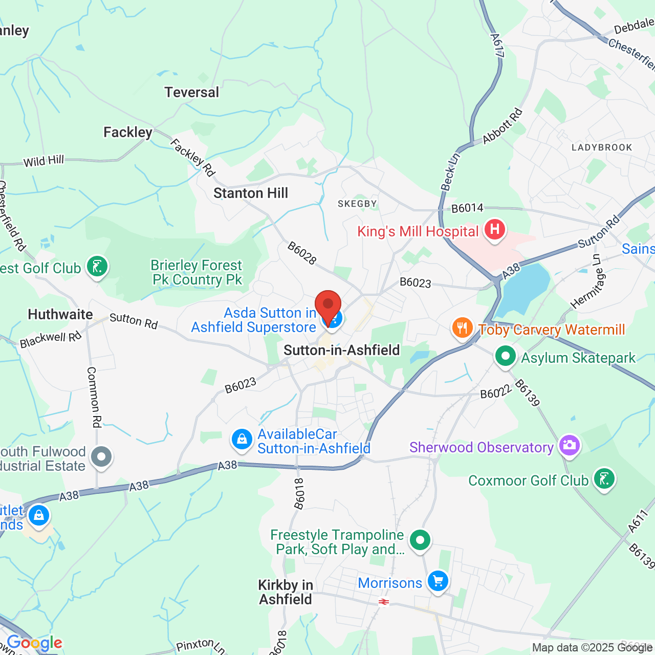 Map displaying vacancy location