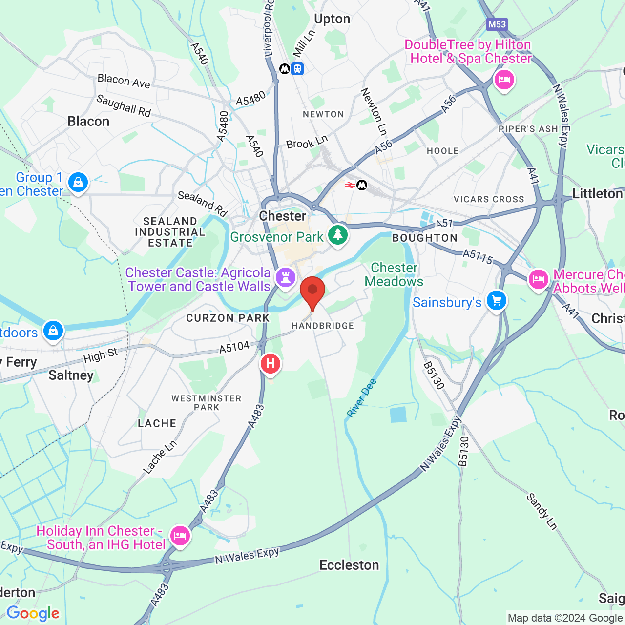 Map displaying vacancy location