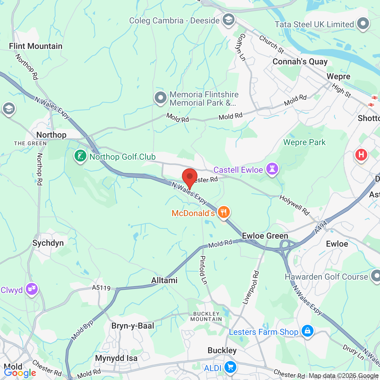 Map displaying vacancy location