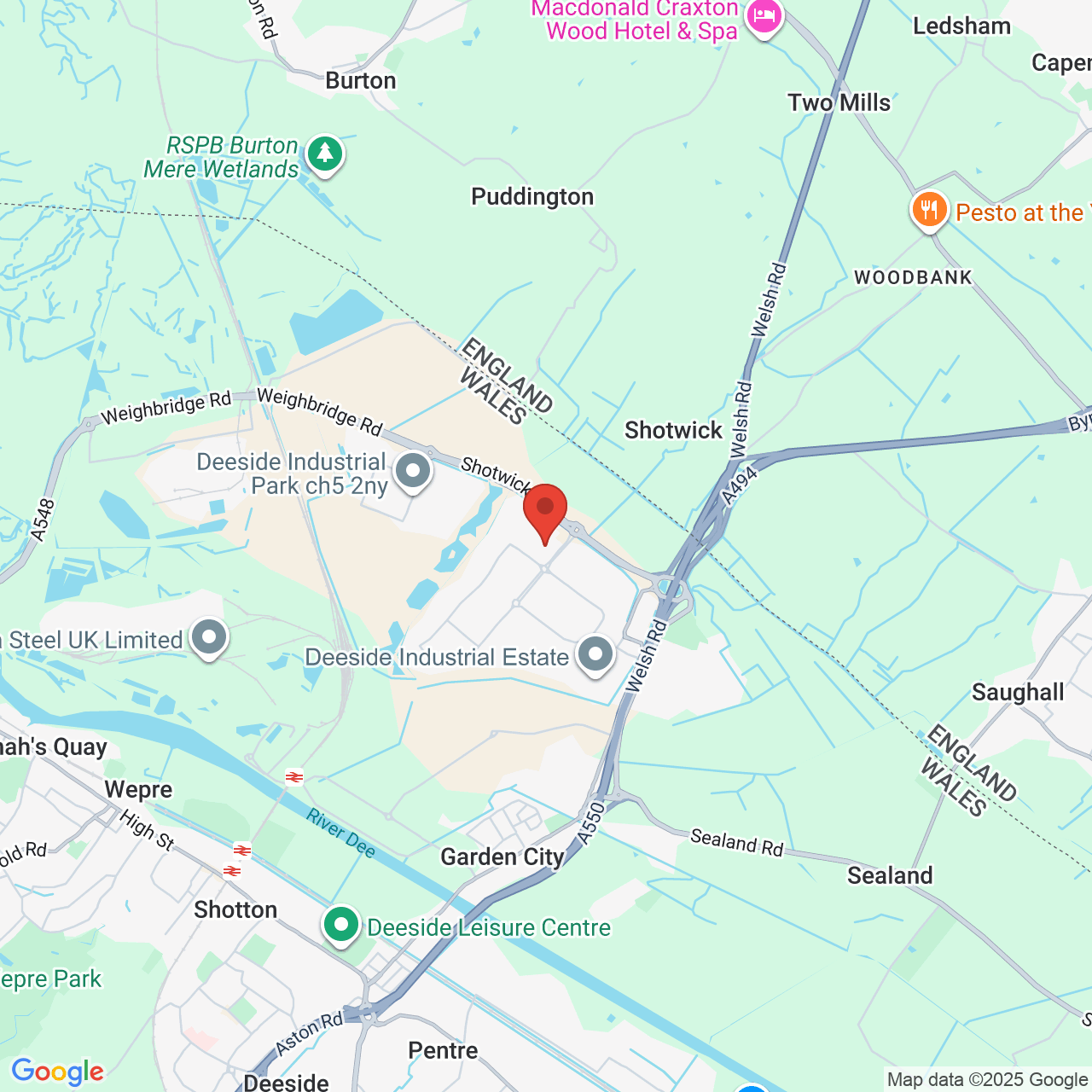 Map displaying vacancy location