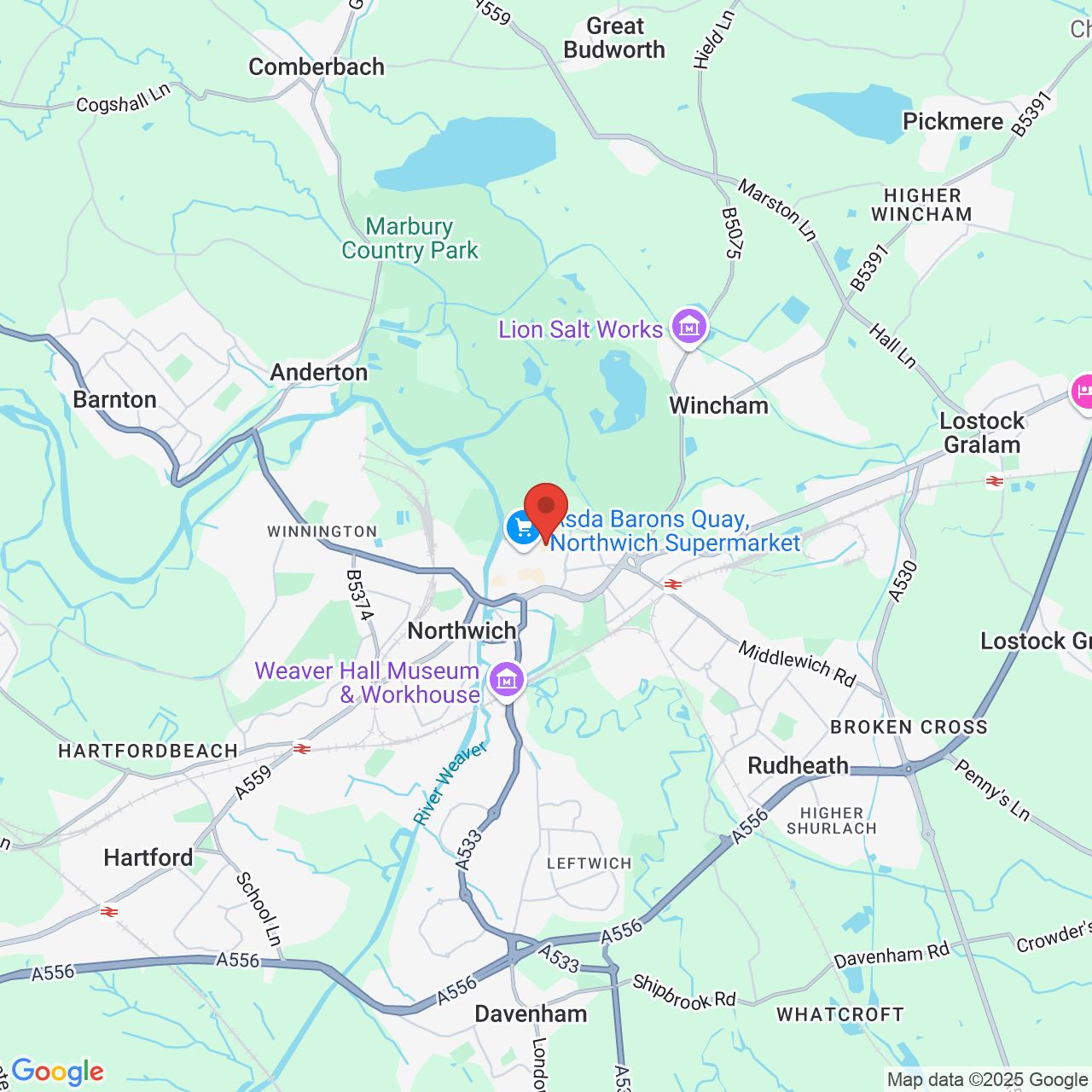 Map displaying vacancy location