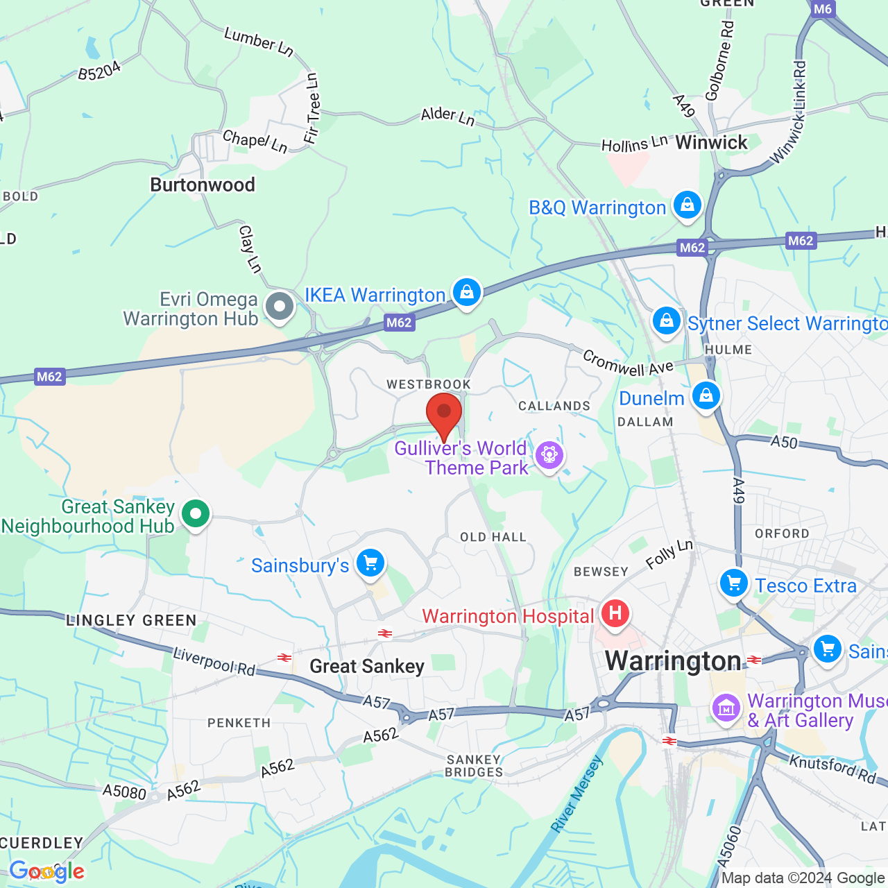 Map displaying vacancy location