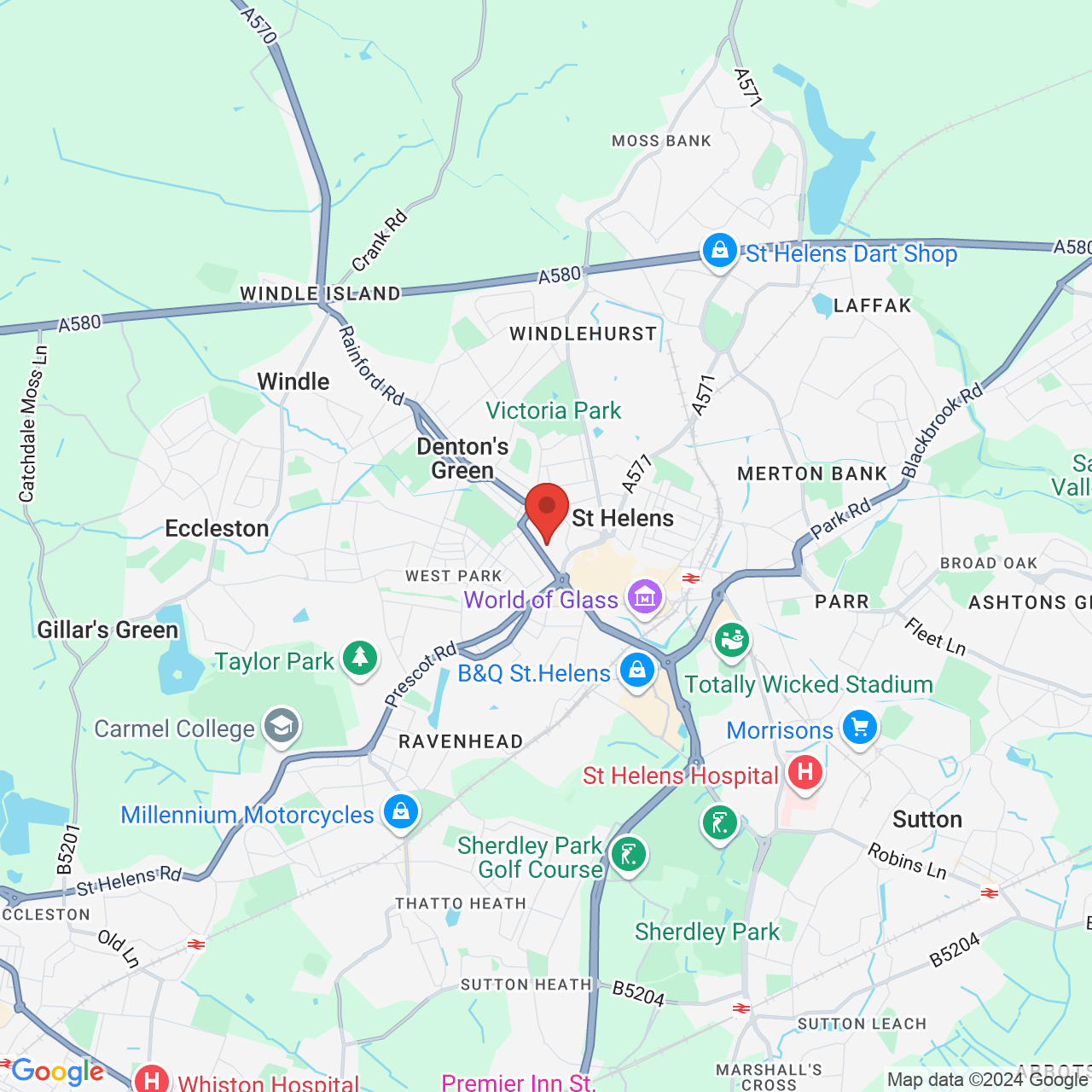 Map displaying vacancy location