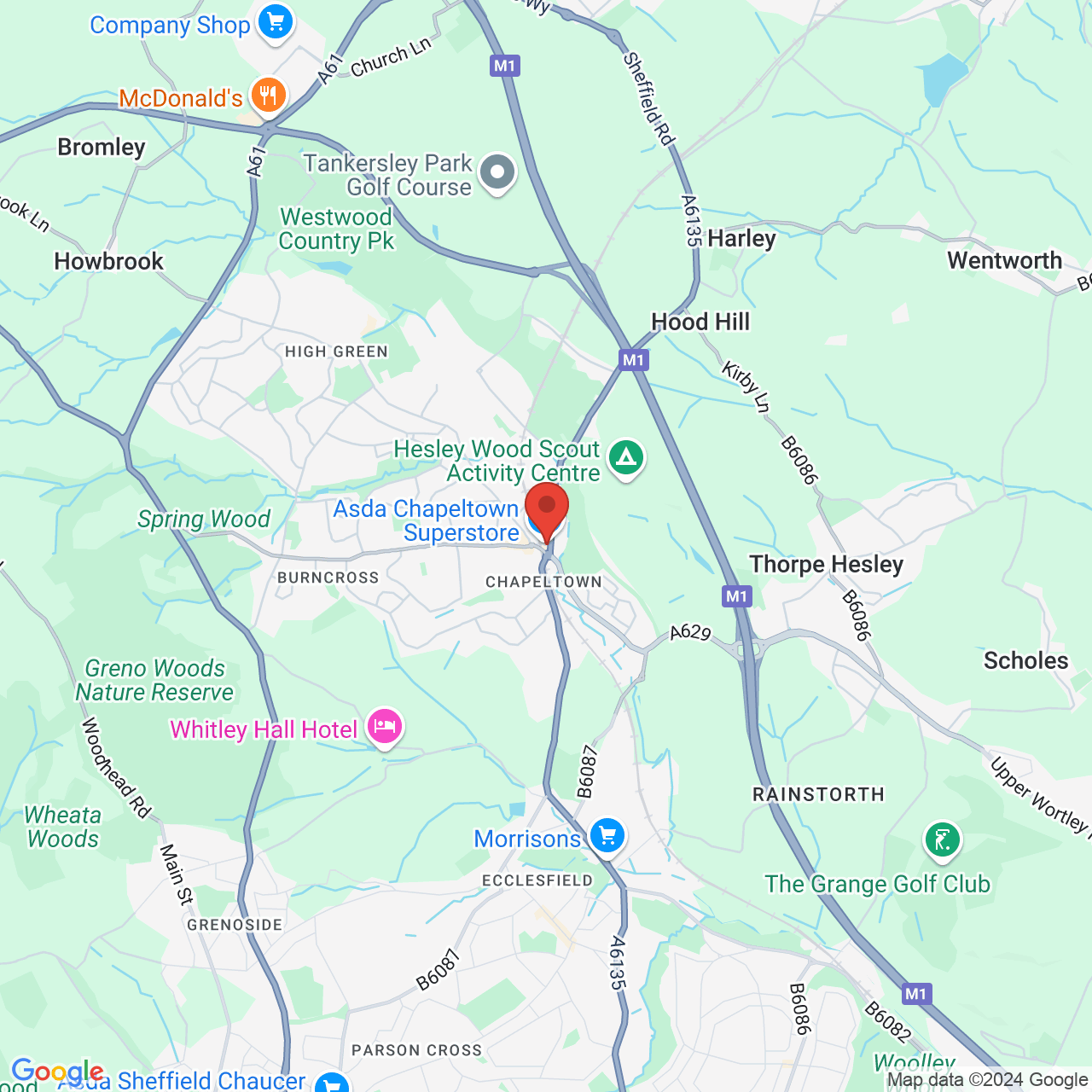 Map displaying vacancy location