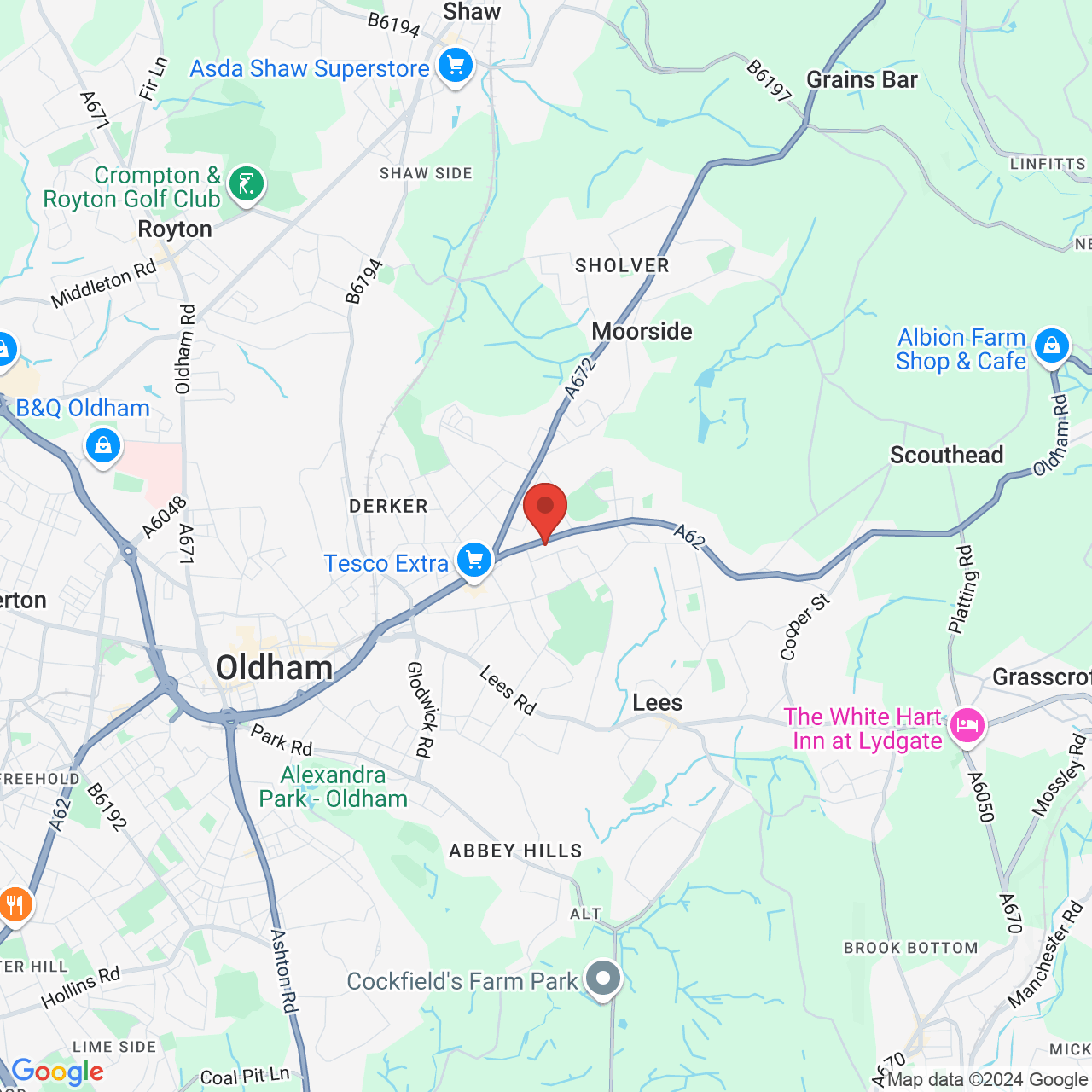 Map displaying vacancy location