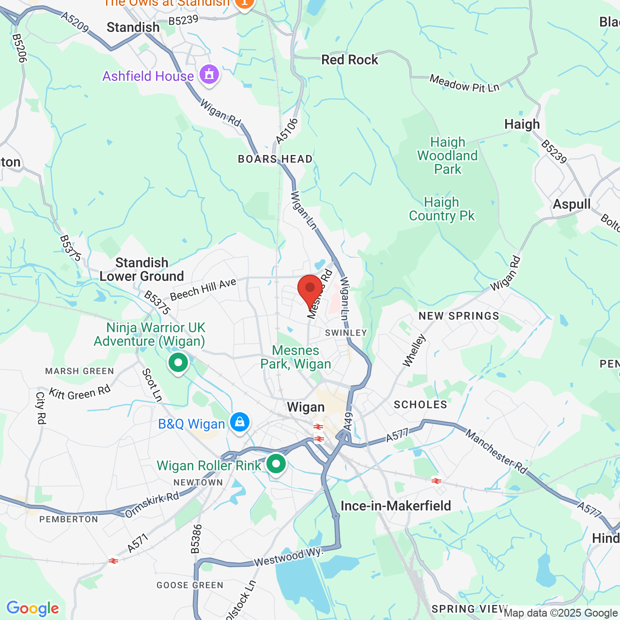 Map displaying vacancy location