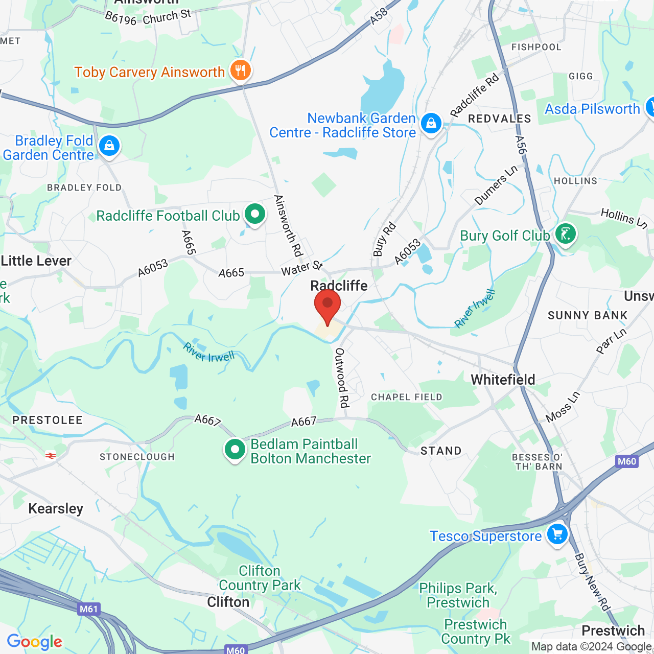 Map displaying vacancy location