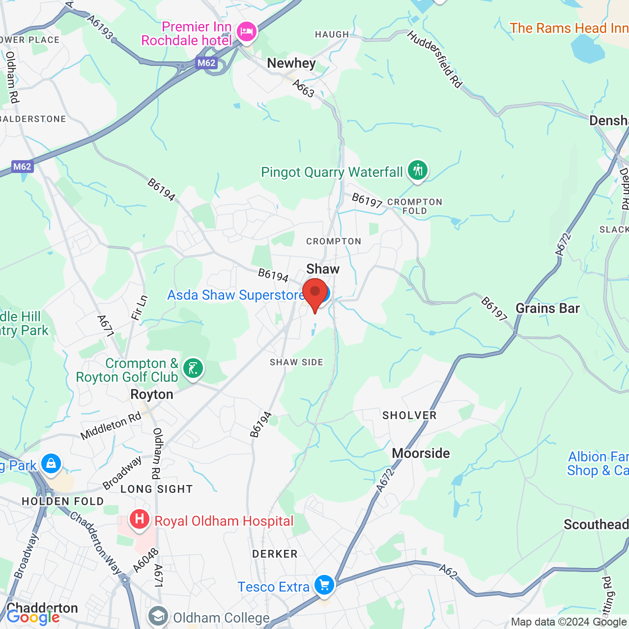 Map displaying vacancy location