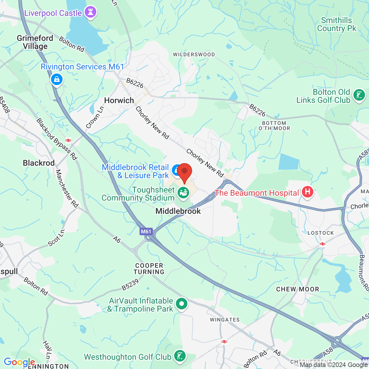 Map displaying vacancy location