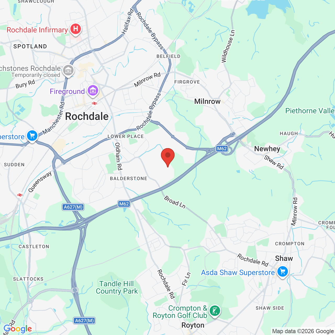 Map displaying vacancy location