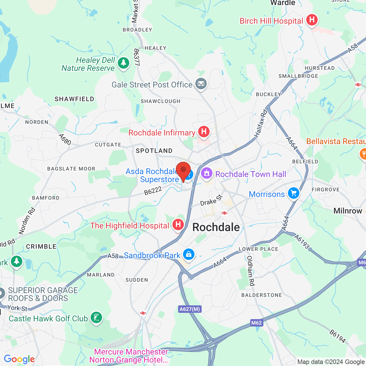 Map displaying vacancy location