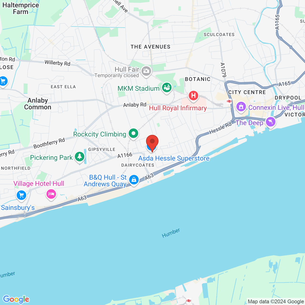 Map displaying vacancy location