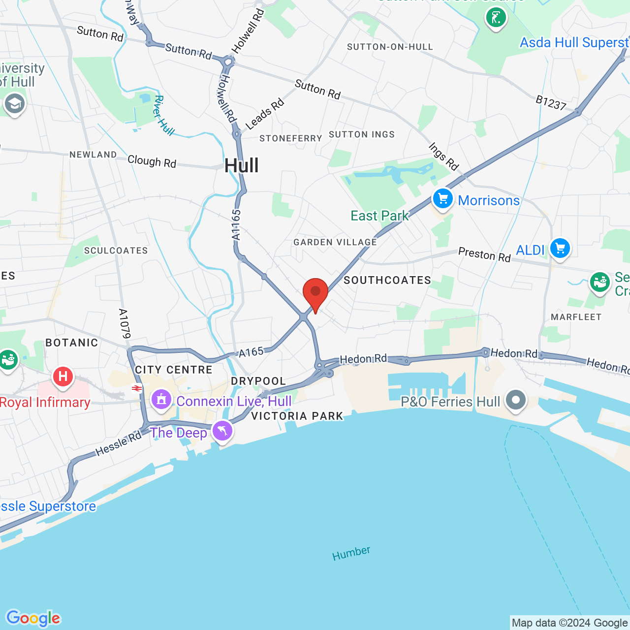 Map displaying vacancy location