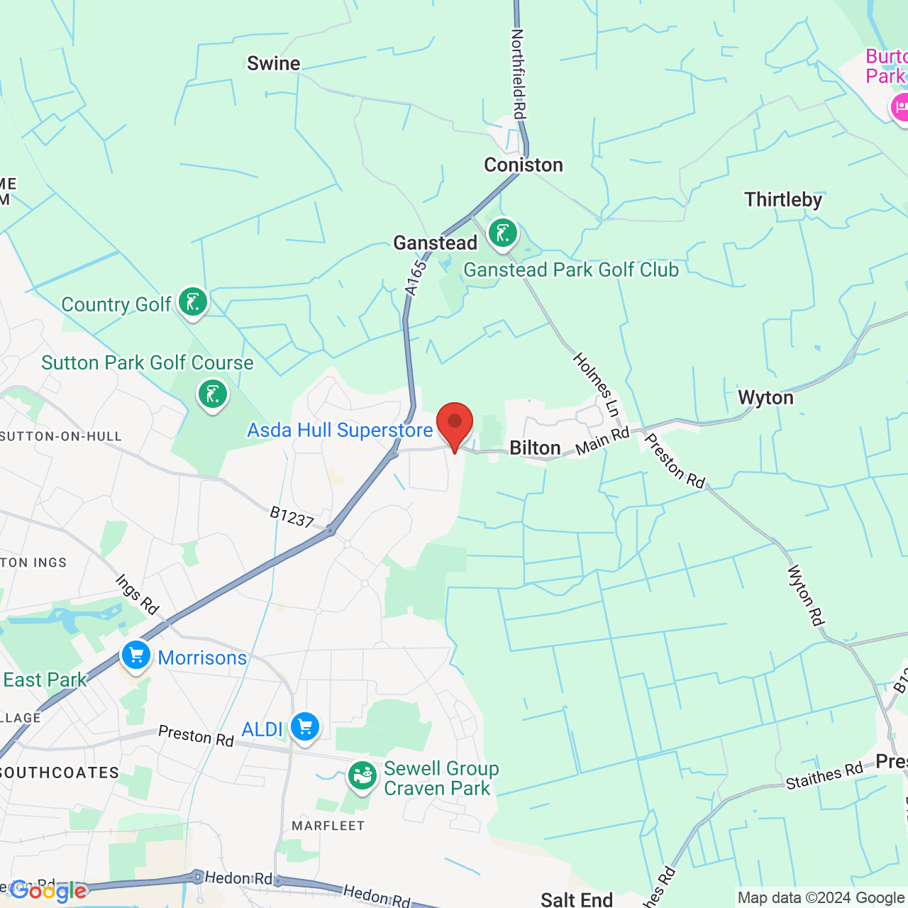 Map displaying vacancy location