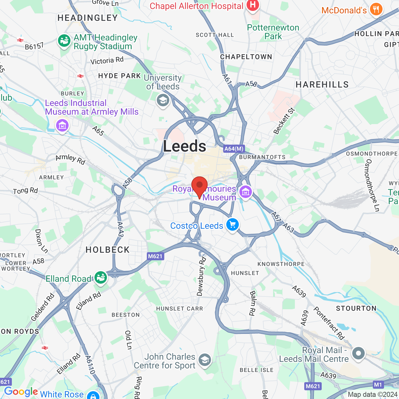 Map displaying vacancy location