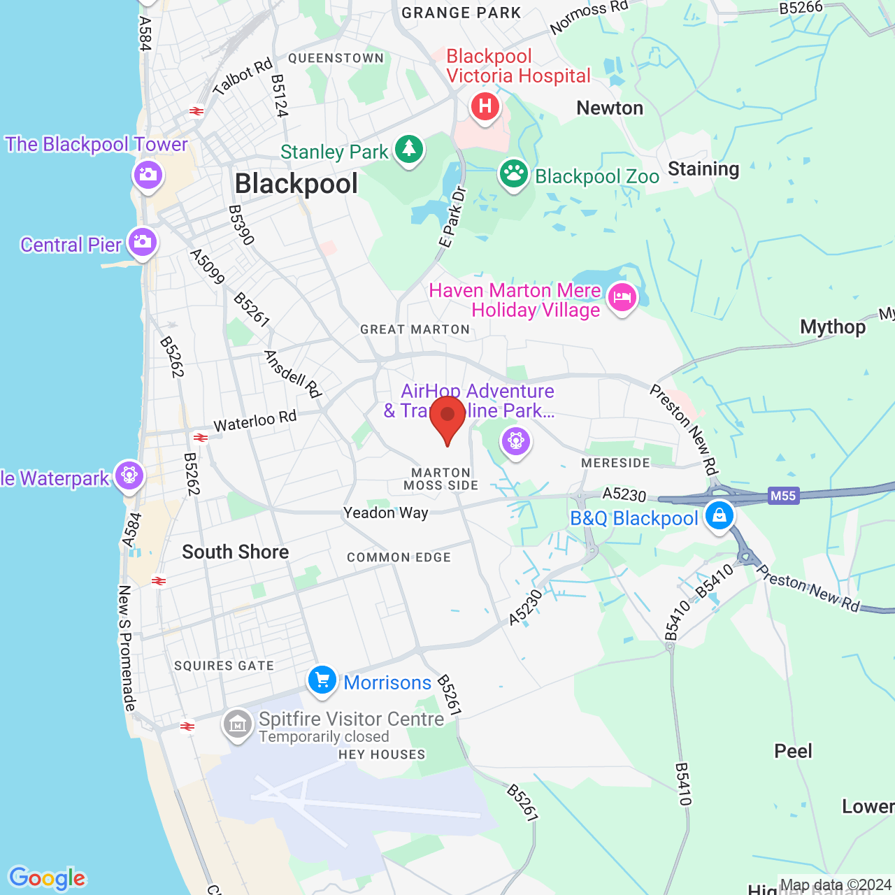 Map displaying vacancy location