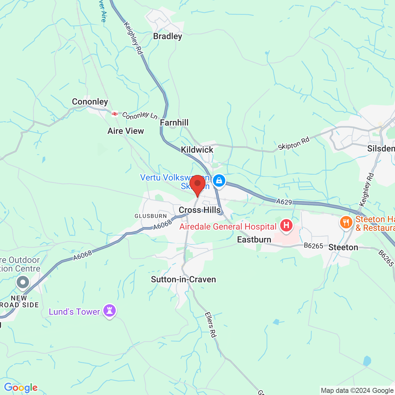 Map displaying vacancy location