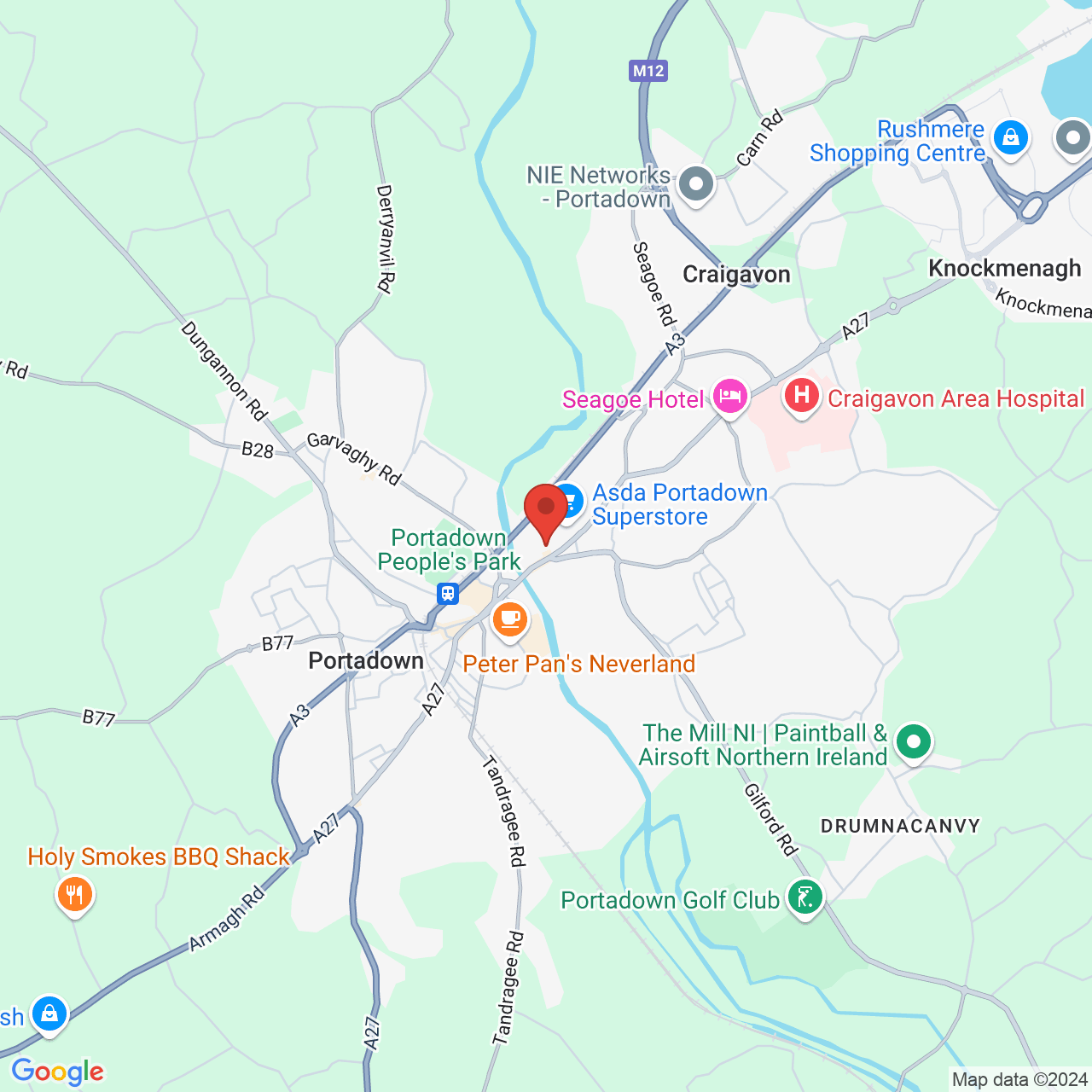 Map displaying vacancy location