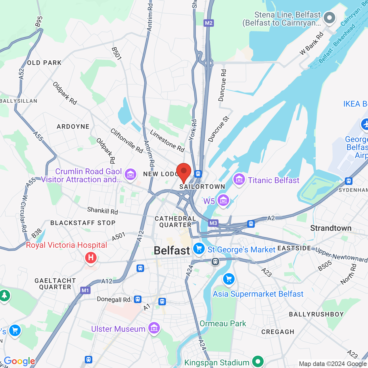 Map displaying vacancy location