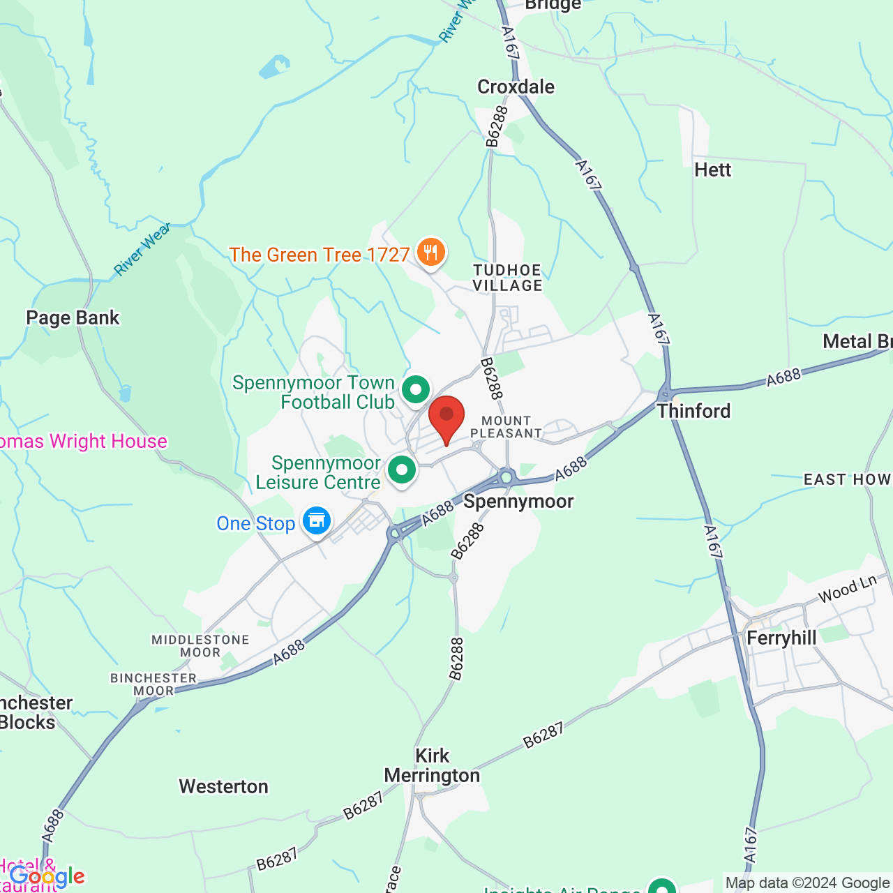 Map displaying vacancy location