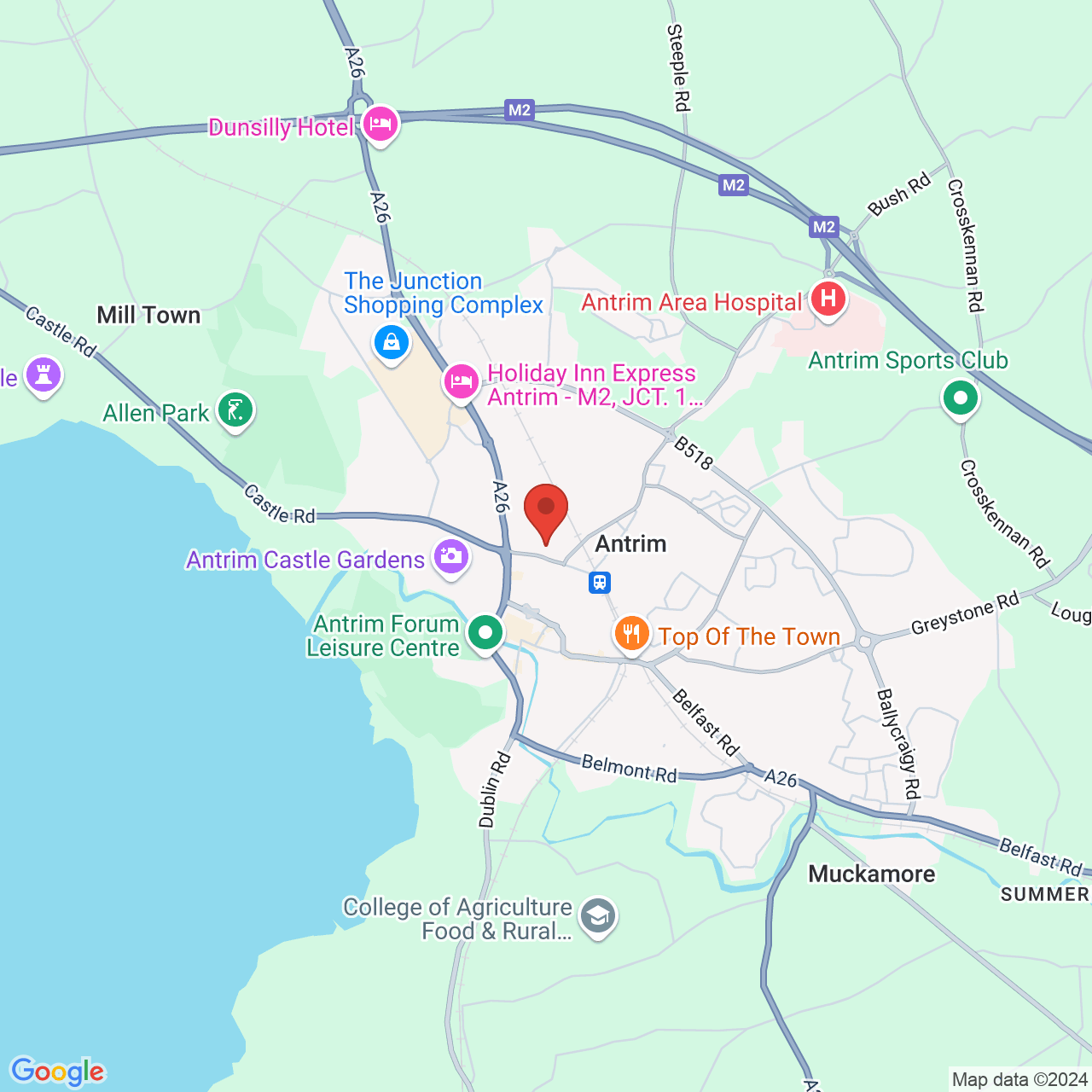 Map displaying vacancy location