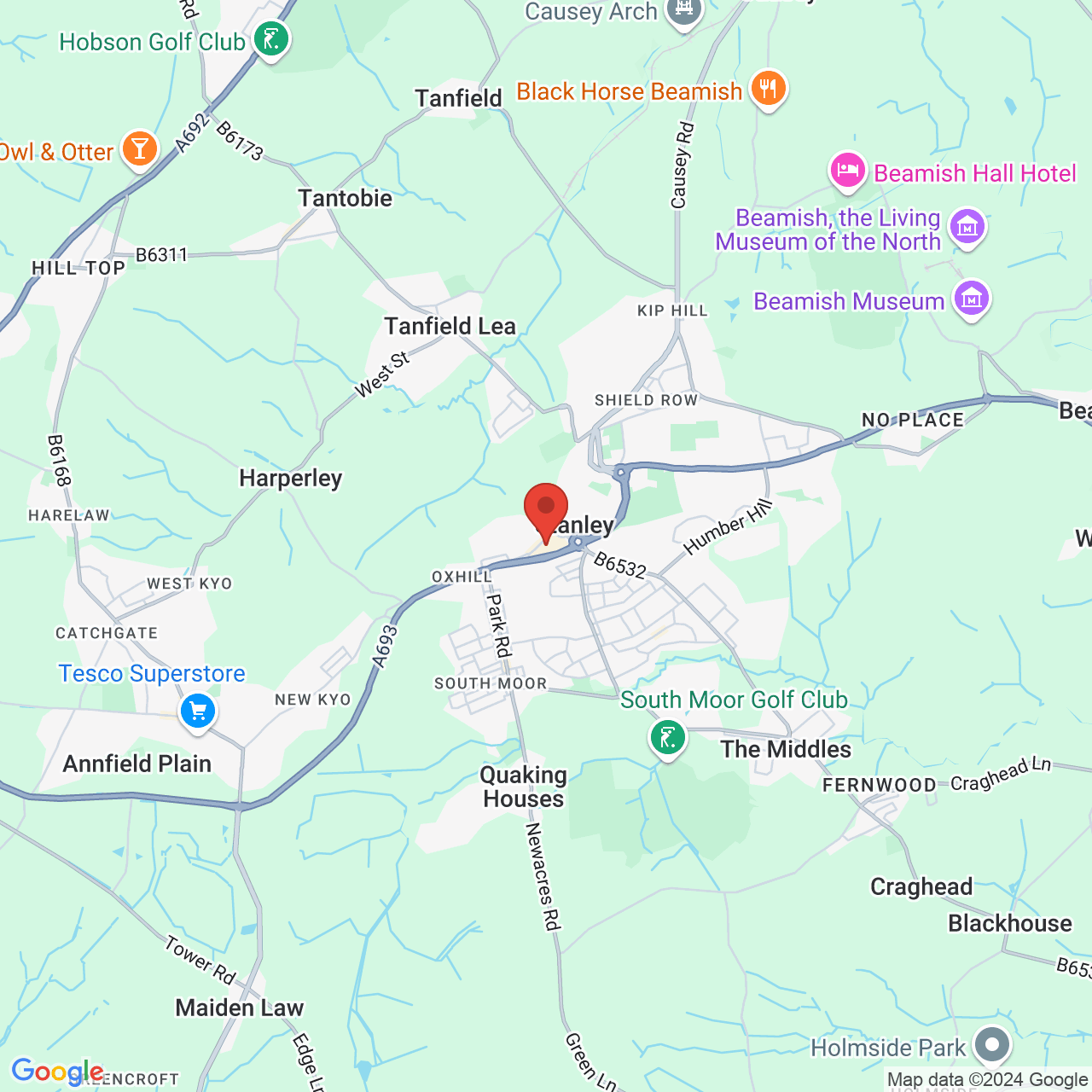 Map displaying vacancy location