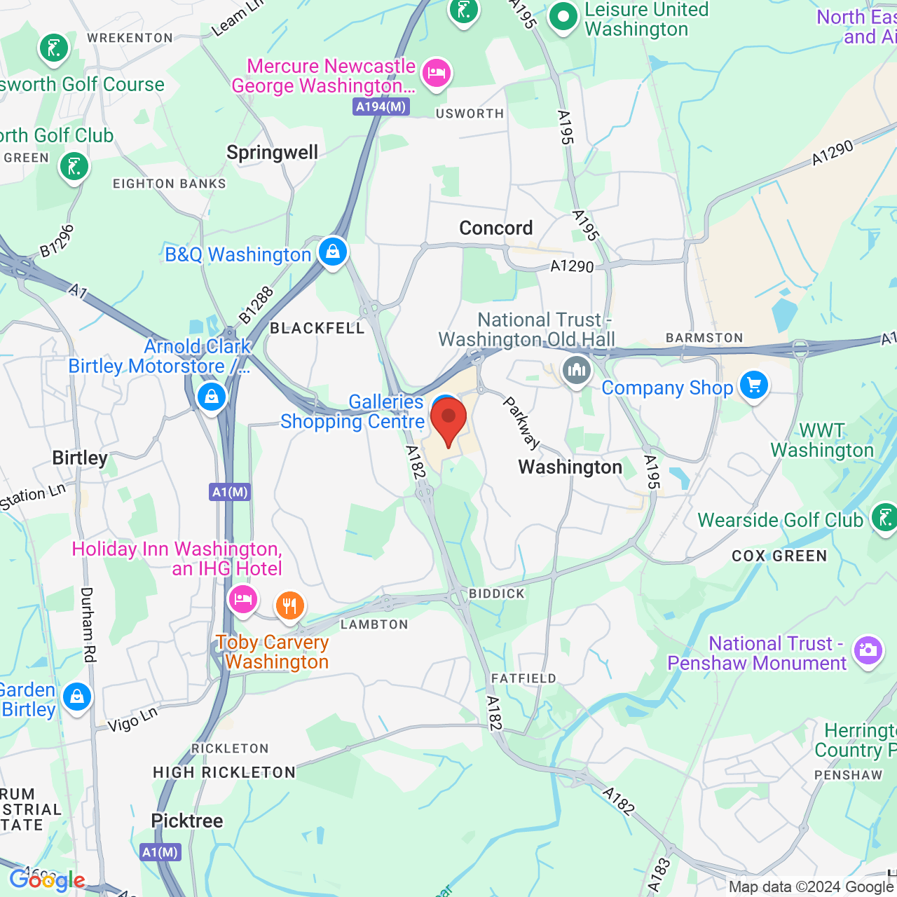 Map displaying vacancy location