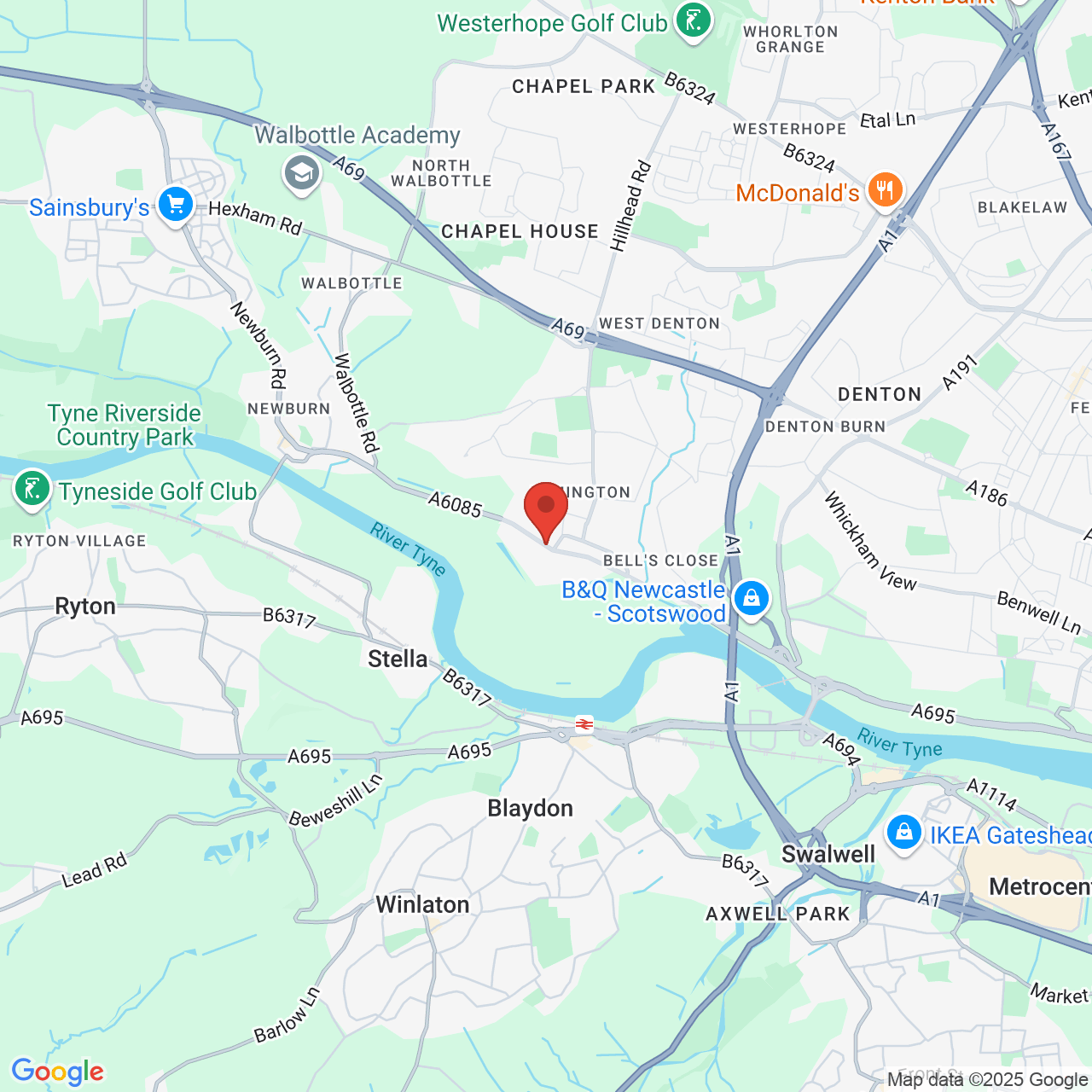 Map displaying vacancy location