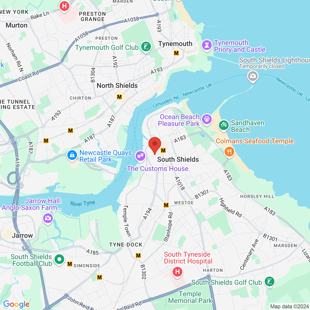 Map displaying vacancy location