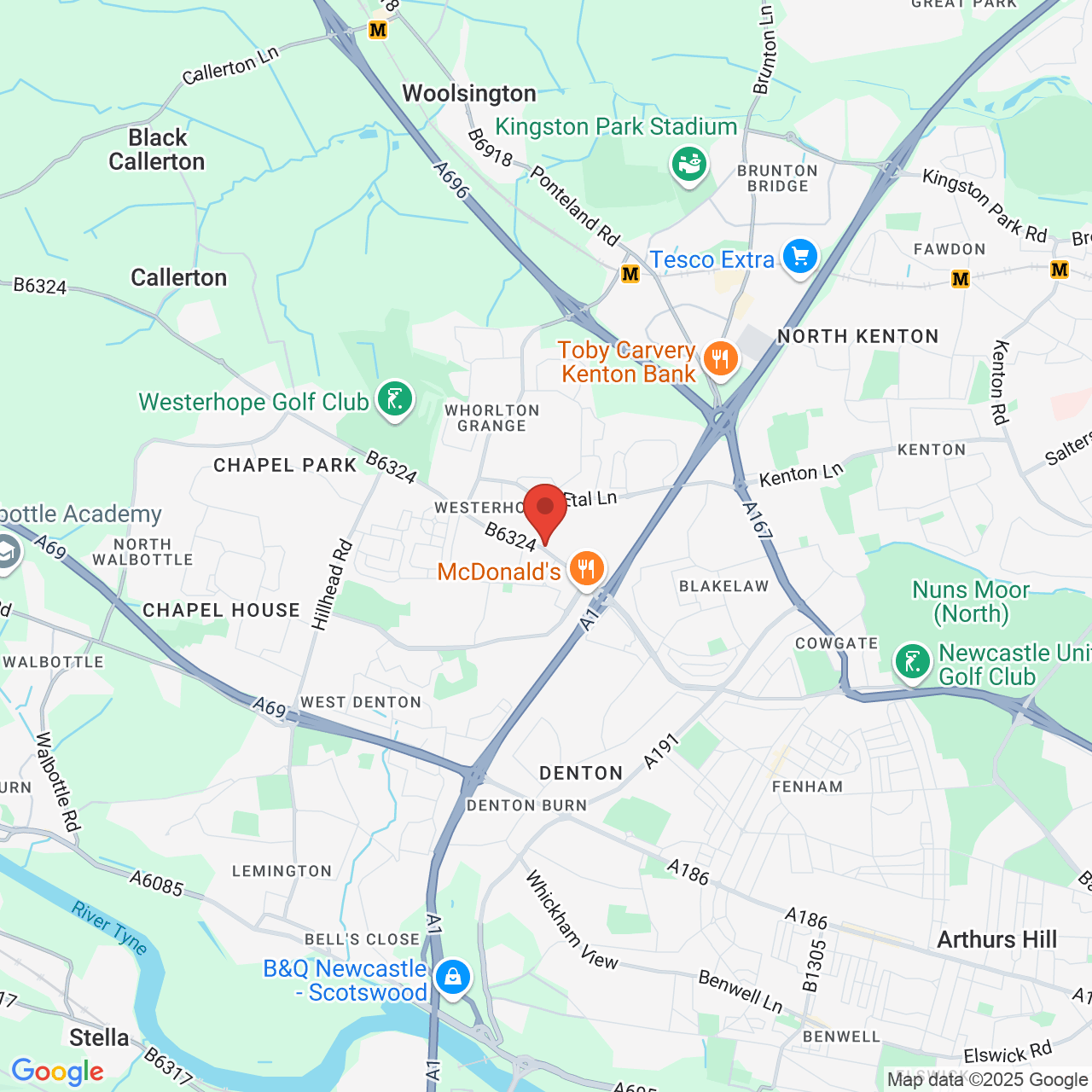 Map displaying vacancy location