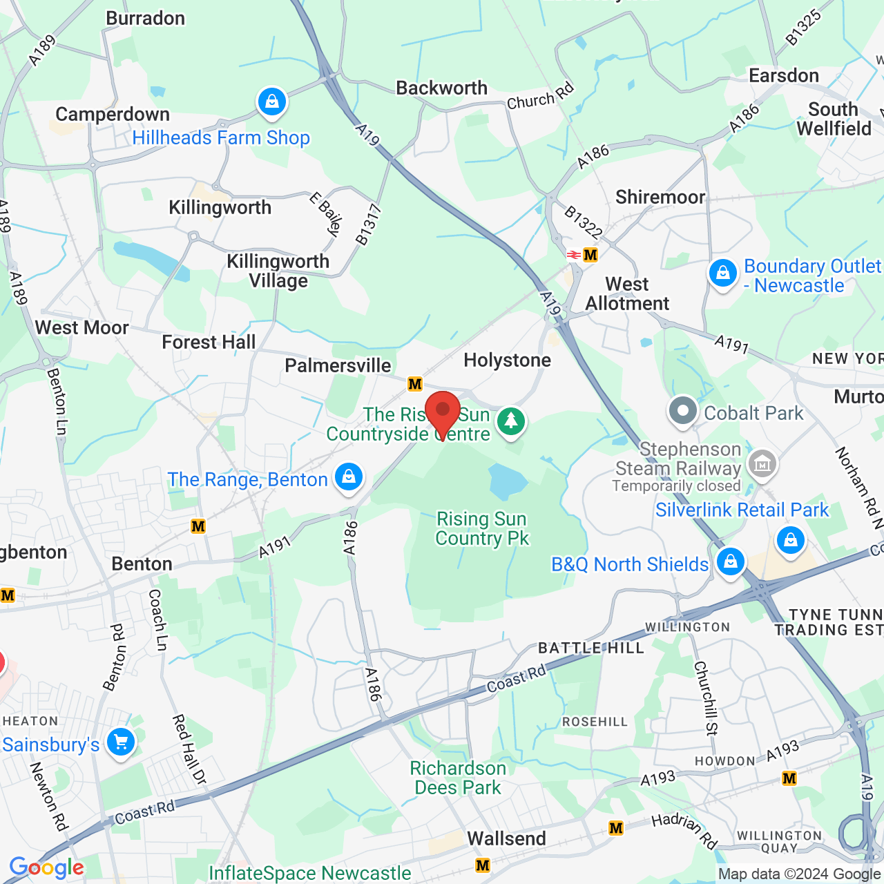 Map displaying vacancy location