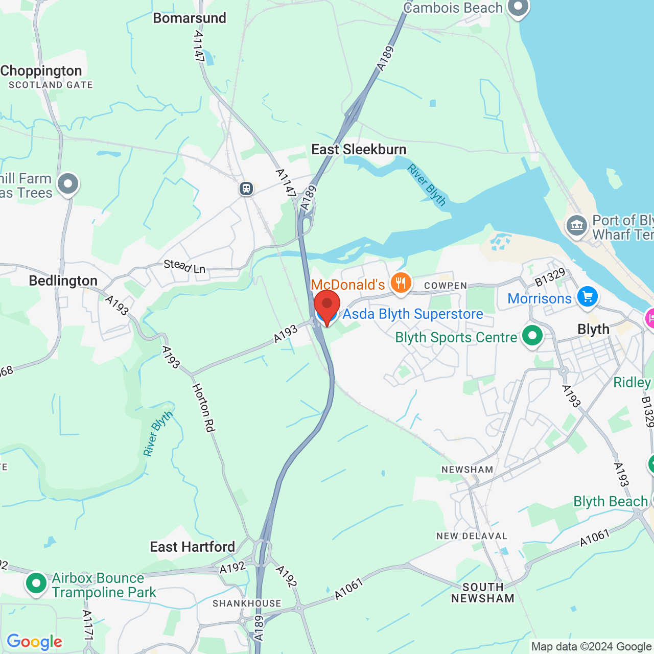 Map displaying vacancy location