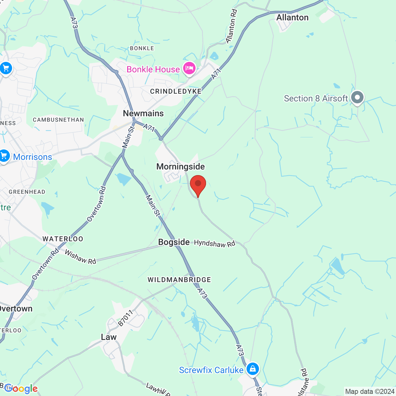 Map displaying vacancy location