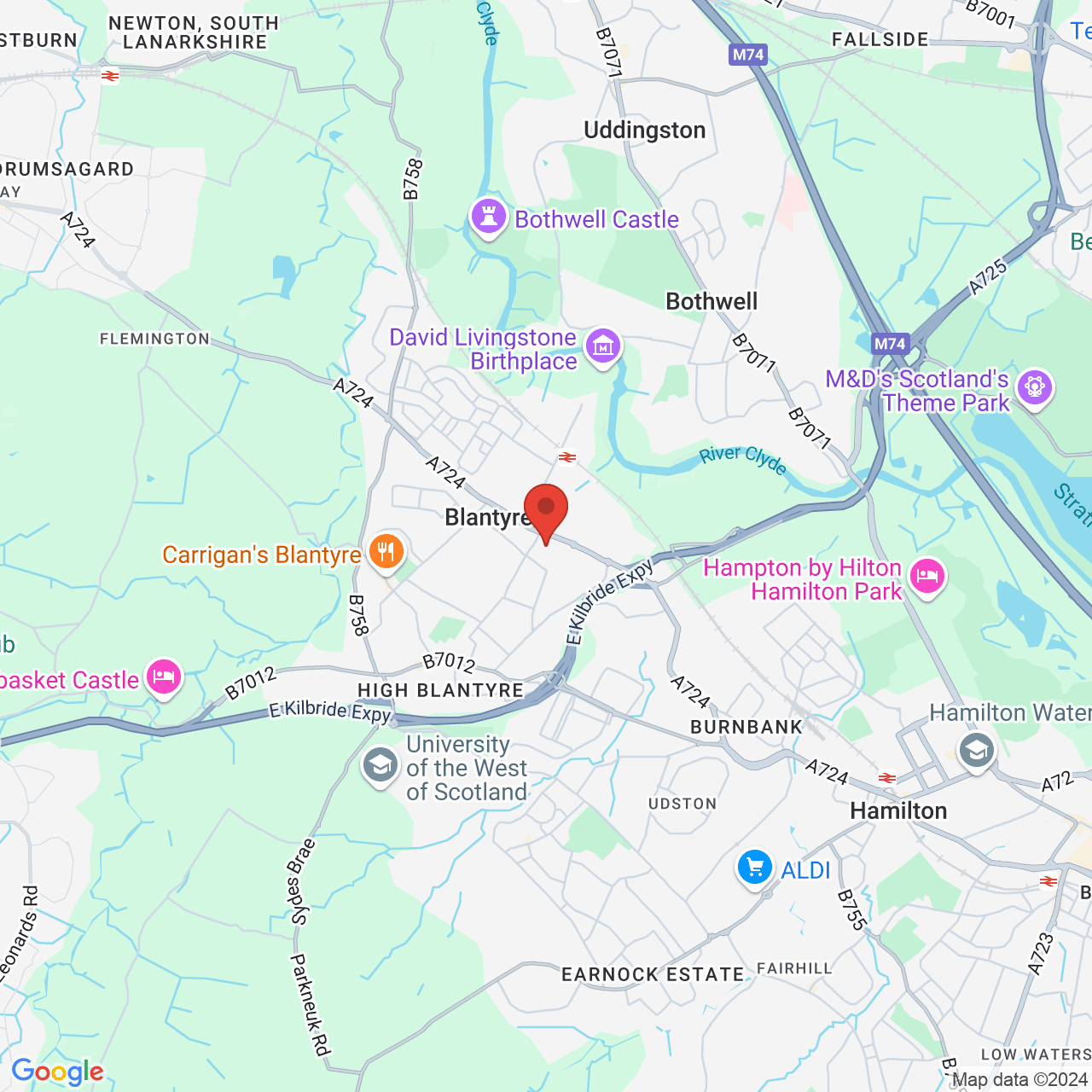 Map displaying vacancy location