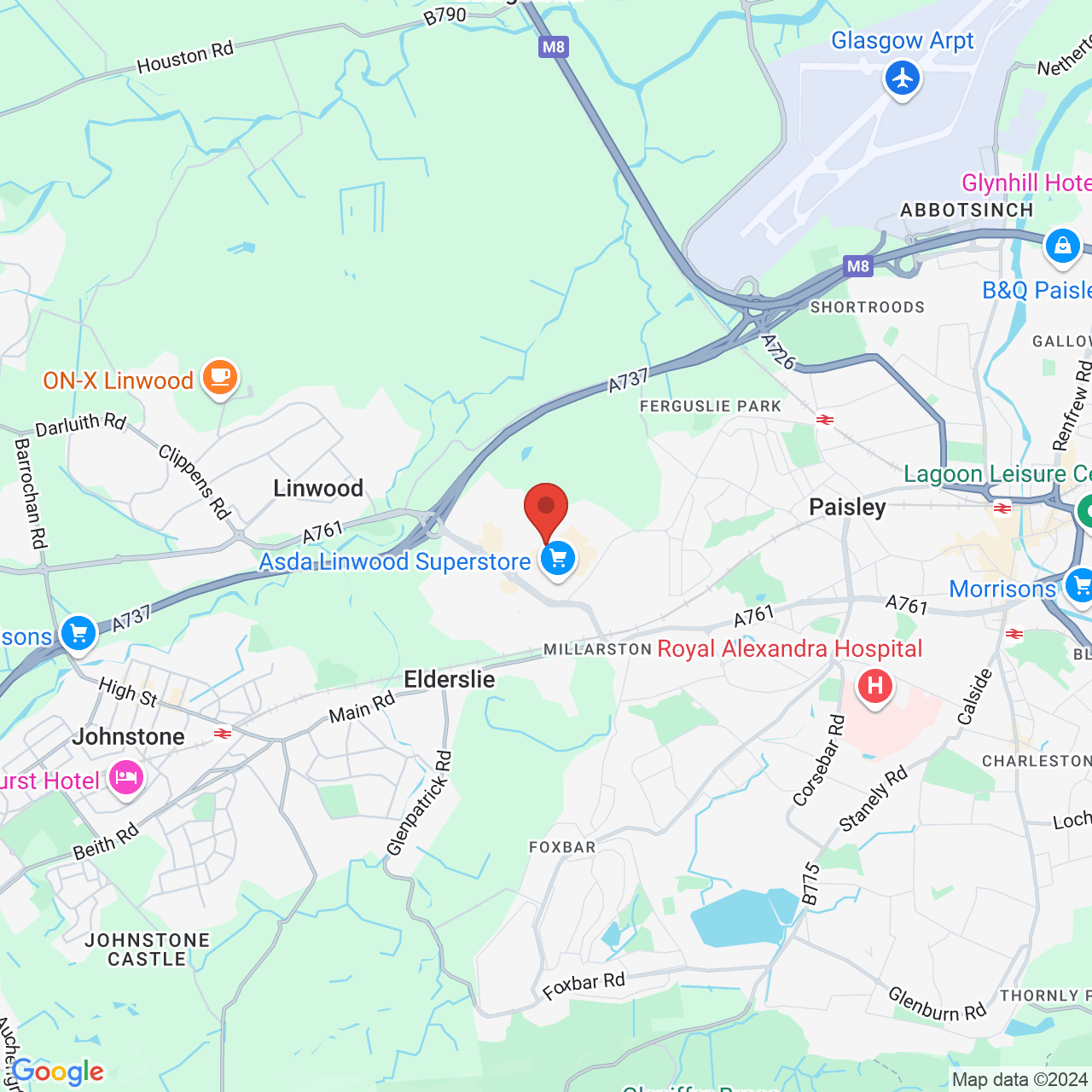 Map displaying vacancy location