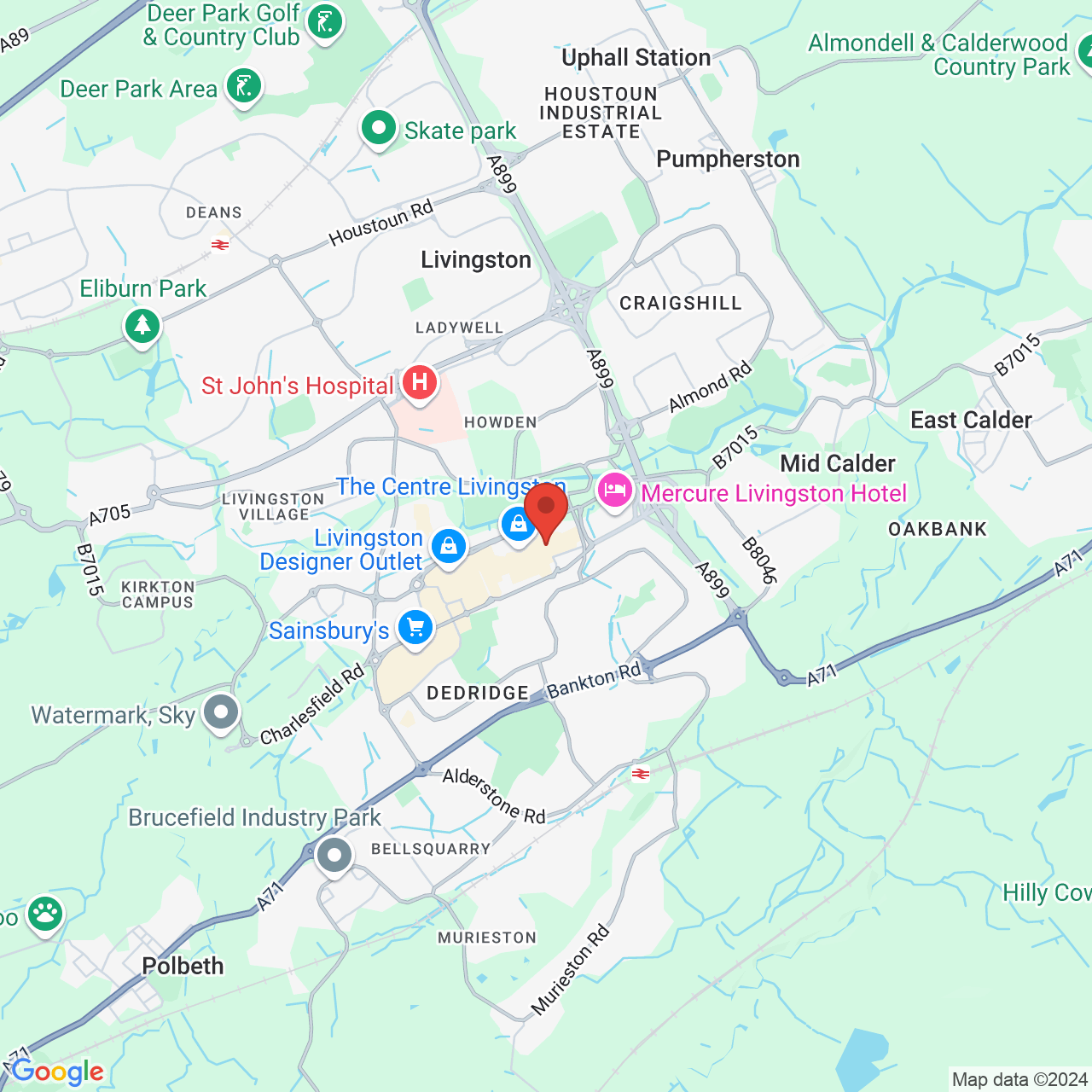 Map displaying vacancy location