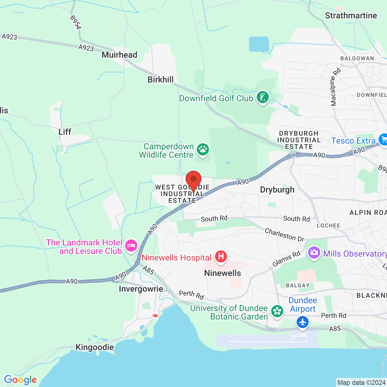 Map displaying vacancy location