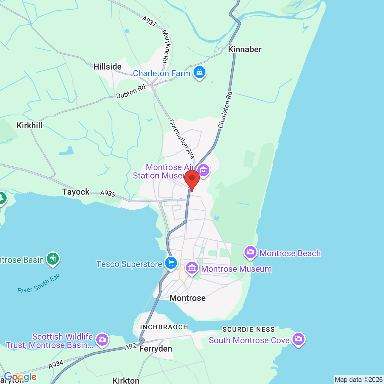 Map displaying vacancy location